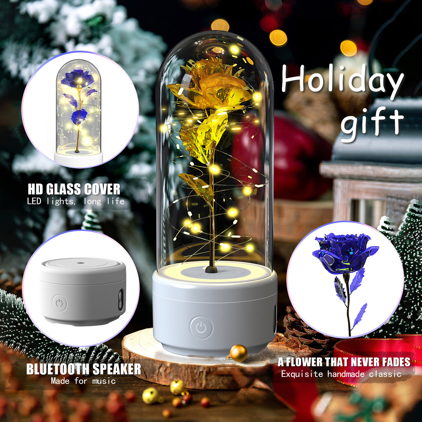 LumiRose™ – LED Rose Light & Bluetooth Speaker